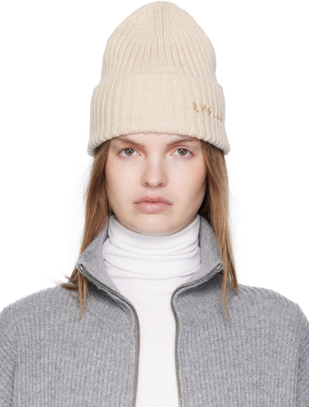 Photo: Ruslan Baginskiy Beige Monogram-Embroidered Wool Beanie