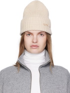 Ruslan Baginskiy Beige Monogram-Embroidered Wool Beanie