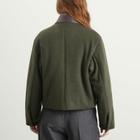 Auralee Women's Flannel Padded Short Jacket in Dark Olive