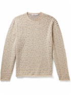 Inis Meáin - Fanach Birdseye Merino Wool and Cashmere-Blend Sweater - White