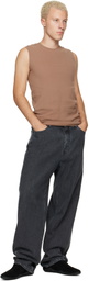 Jil Sander Tan Ribbed Tank Top