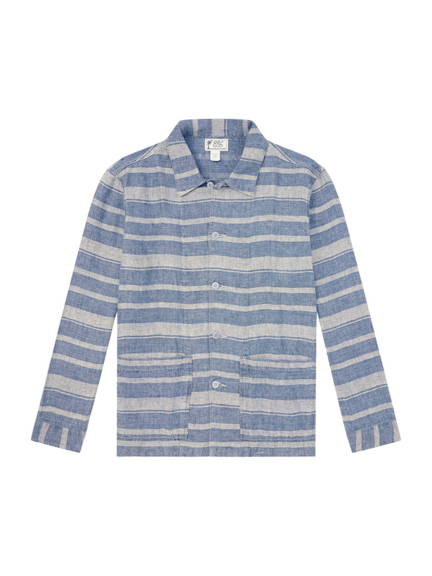 Photo: RRL - Striped Linen Shirt - Blue