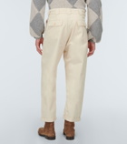 Adish - Embroidered straight cotton pants