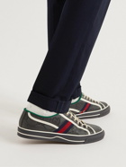 GUCCI - Off the Grid Webbing-Trimmed Monogrammed ECONYL Canvas Sneakers - Gray