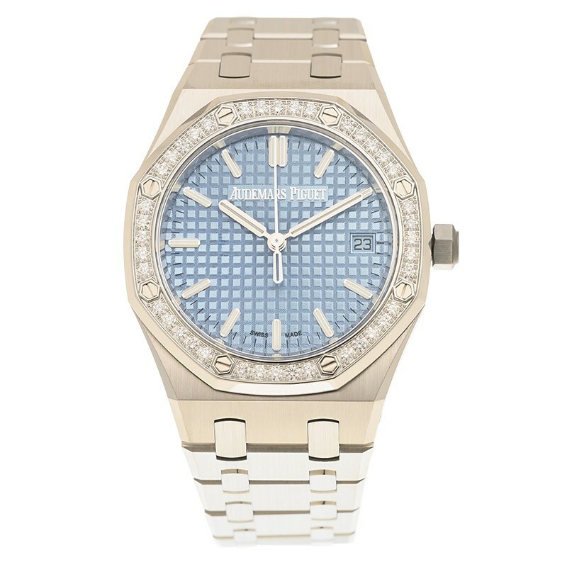 Audemars Piguet Royal Oak ''50th Anniversary'' Automatic Diamond Blue Dial Ladies Watch 77451ST.ZZ.1361ST.01