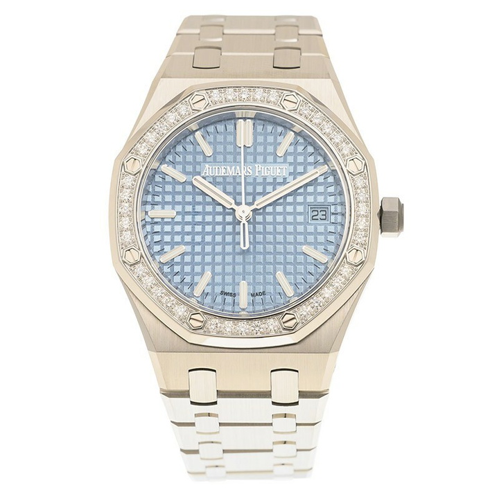 Photo: Audemars Piguet Royal Oak ''50th Anniversary'' Automatic Diamond Blue Dial Ladies Watch 77451ST.ZZ.1361ST.01