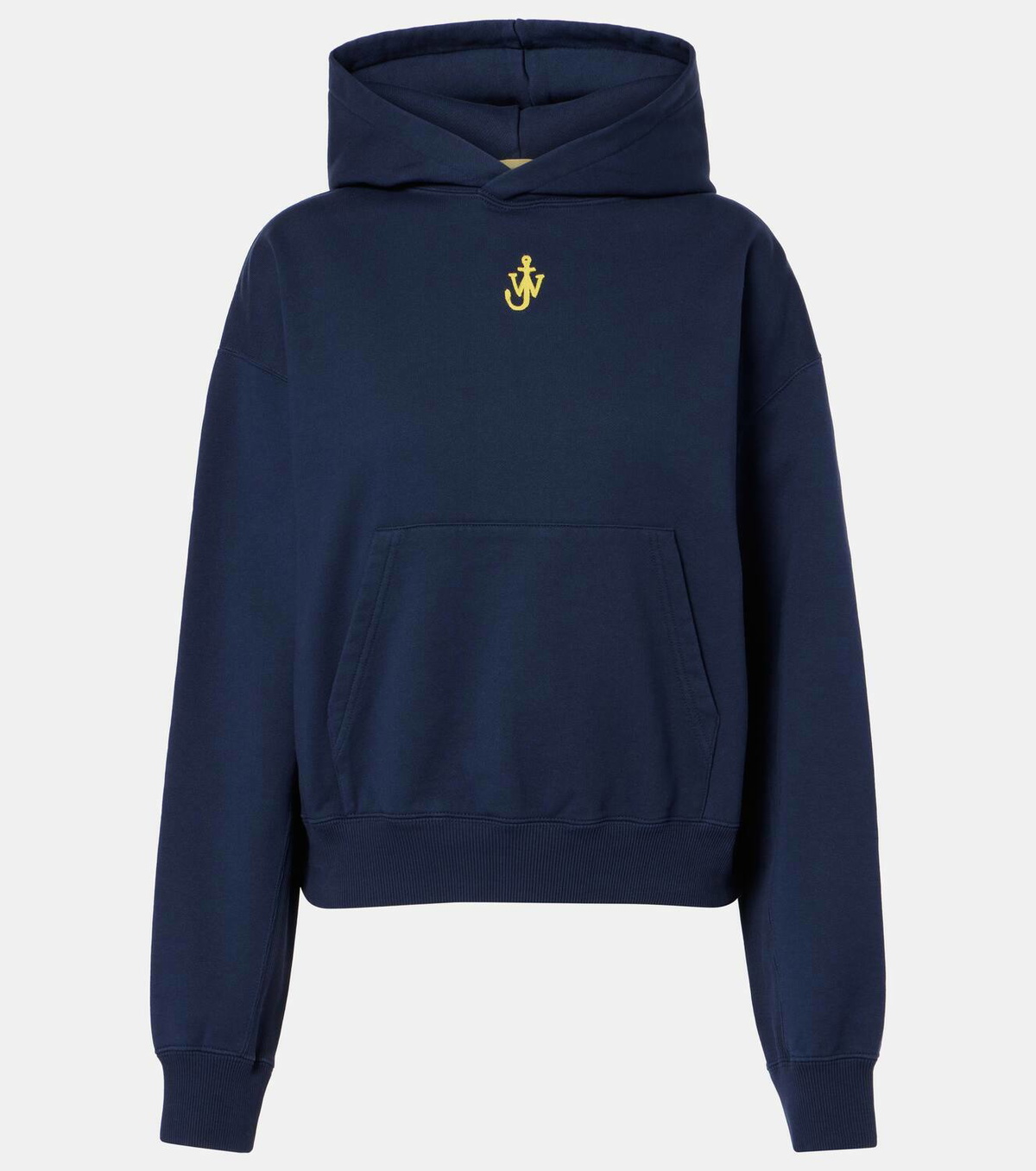 JW Anderson Anchor embroidered cropped cotton hoodie