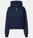 JW Anderson Anchor embroidered cropped cotton hoodie