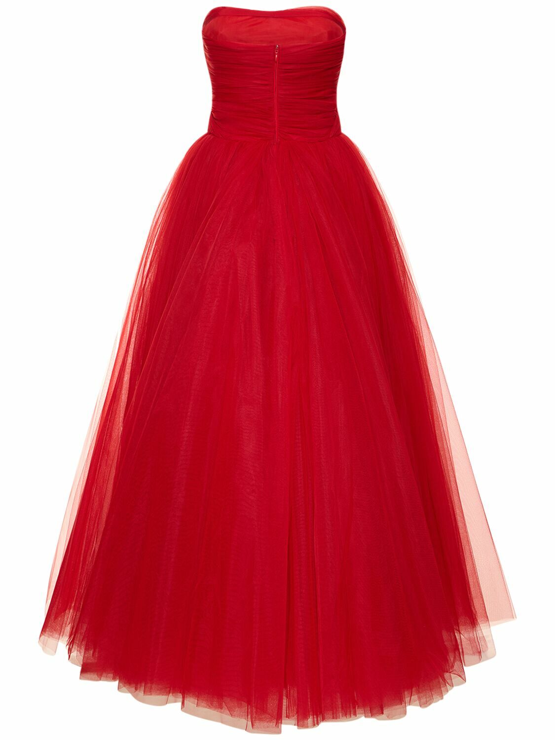 GIAMBATTISTA VALLI Strapless Asymmetric Tulle Mini Dress
