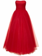 GIAMBATTISTA VALLI Strapless Asymmetric Tulle Mini Dress
