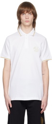 Versace Jeans Couture White V-Emblem Polo