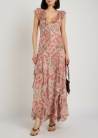 Rixo Ambika Patterned Silk-chiffon Maxi Dress Multicoloured