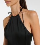 Victoria Beckham Asymmetric crêpe satin midi dress