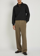 Oliver Spencer Lorimer Two-toned Cotton-blend Polo Jumper Black