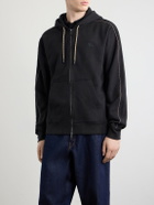 Burberry - Logo-Embroidered Cotton-Jersey Zip-Up Hoodie - Black