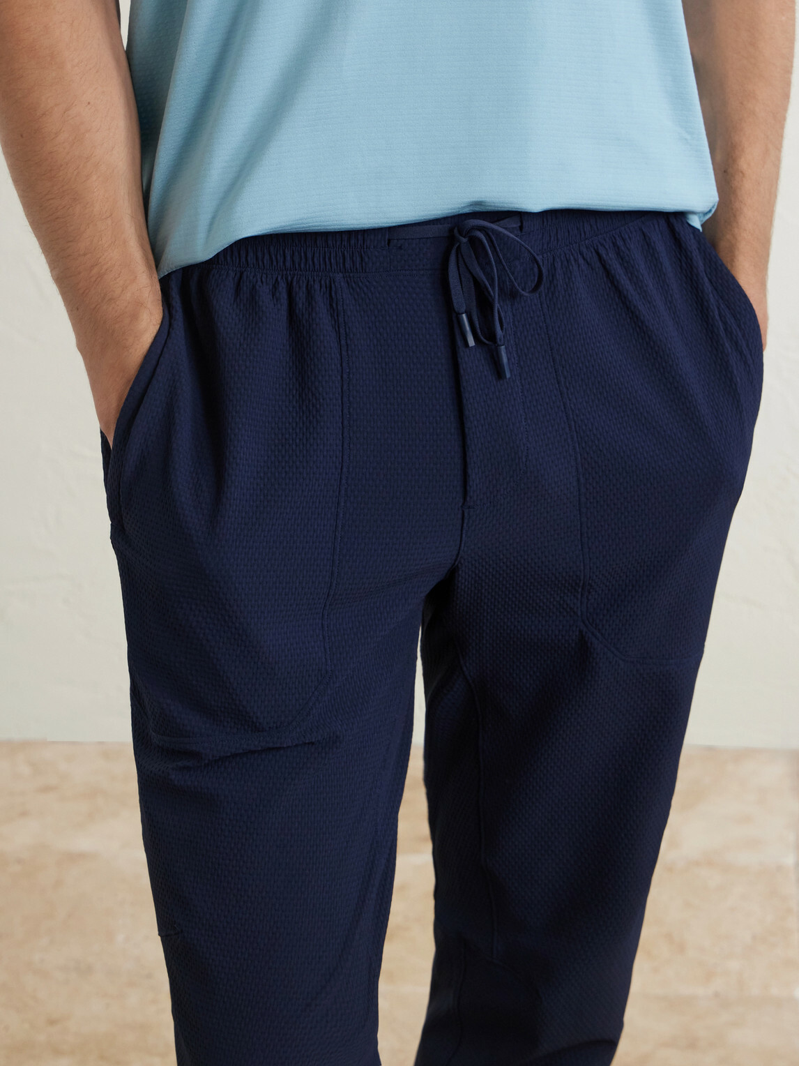 Lululemon - Licence to Train Tapered Stretch Recycled Waffle-Knit Joggers - Blue