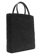Loewe Standard A4 Woven Raffia Tote - Black And White - One Size