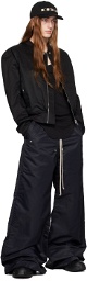 Rick Owens DRKSHDW Black Stand Collar Bomber Jacket