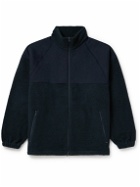 Beams Plus - Mil Panelled Cotton-Jersey and Fleece Zip-Up Jacket - Blue