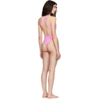 Marine Serre Pink Moon Printed Jersey One-Piece Swimsuit