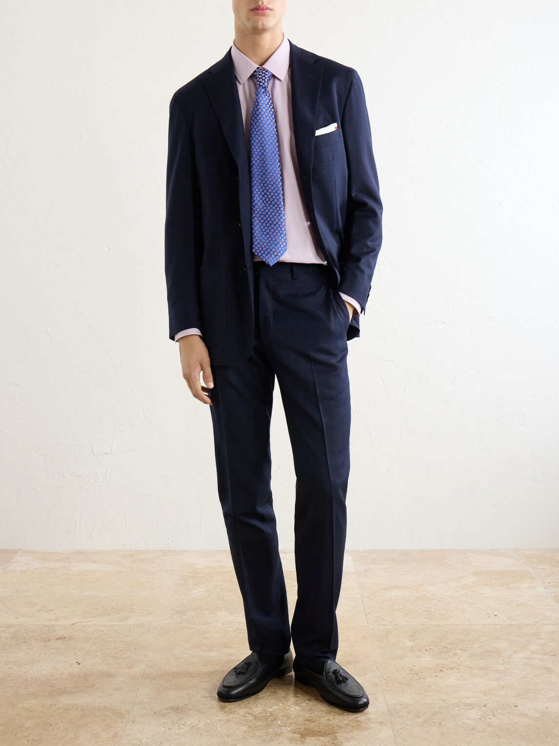 Kiton - Straight-Leg Virgin Wool Suit Trousers - Blue