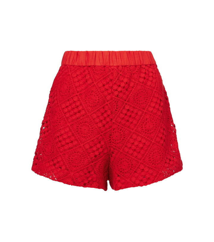 Photo: SIR Crochet high-rise cotton-blend shorts