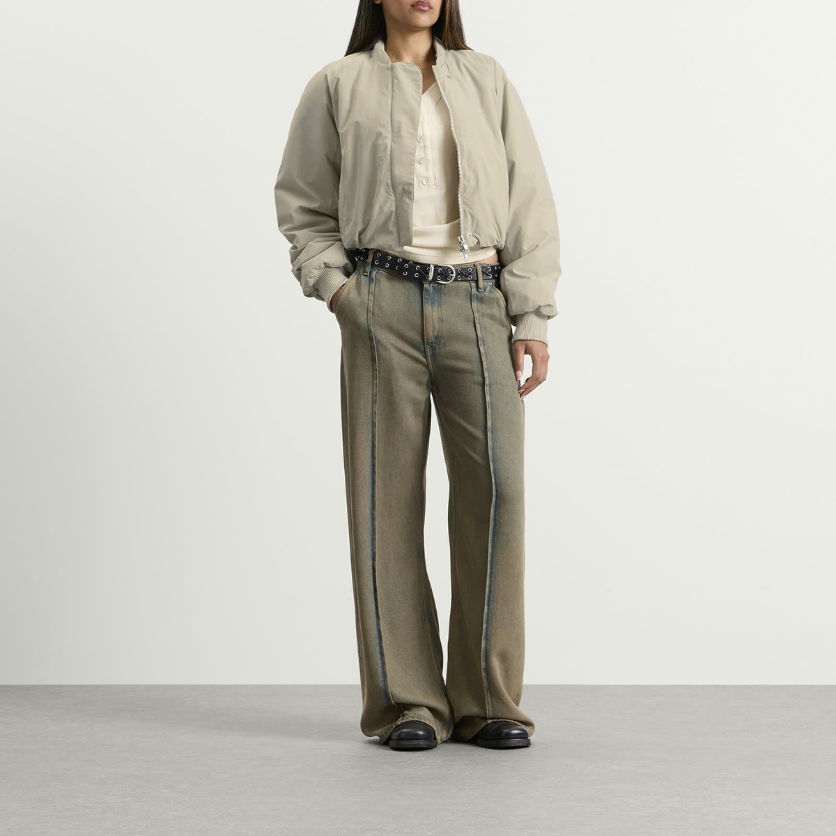 Won Hundred Women's Ola Bomber Jacket in Willow Gray