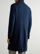 Richard James - Double-Breasted Herringbone Cashmere Coat - Blue
