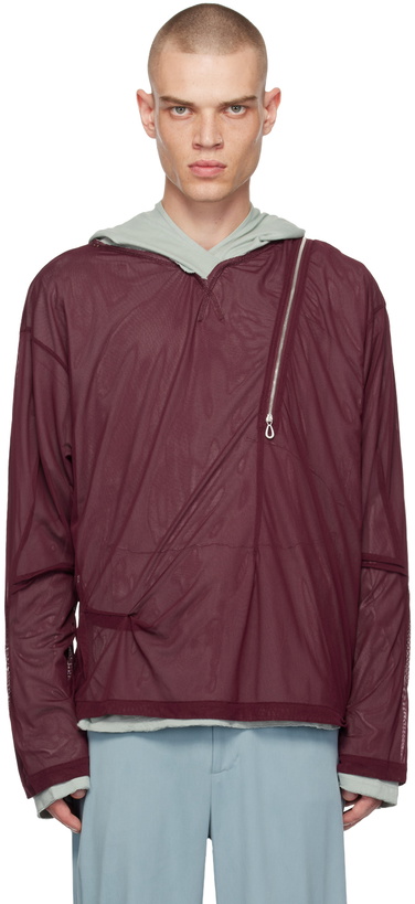 Photo: Kiko Kostadinov Burgundy & Green Knox Hoodie