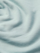Stone Island - Logo-Appliquéd Garment-Dyed Cotton-Jersey Sweatshirt - Blue