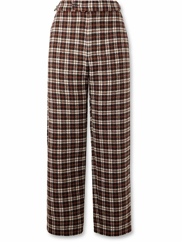 Photo: BODE - Straight-Leg Checked Wool Trousers - Brown