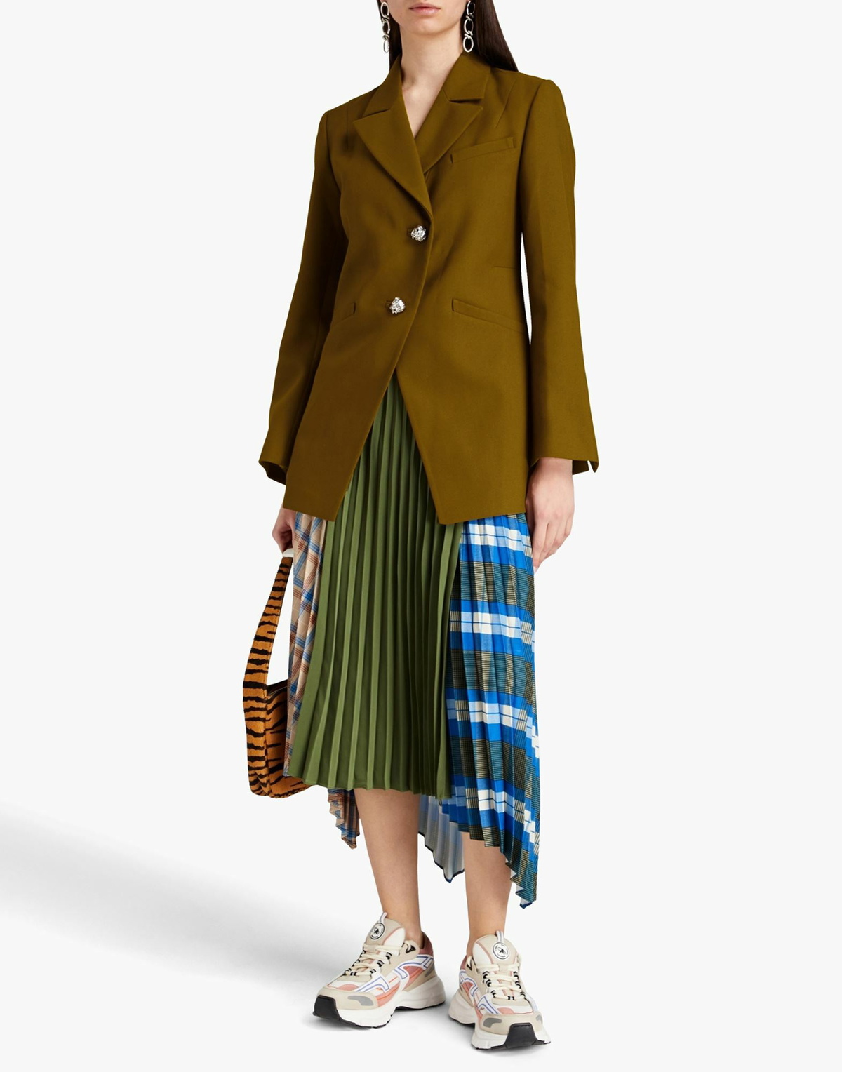 Ganni Womens Blazer Khaki