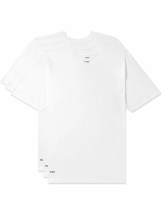 Photo: WTAPS - Three-Pack Logo-Print Cotton-Jersey T-Shirts - White