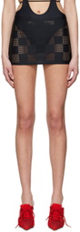 FAL-ASH Black Polyester Mini Skirt