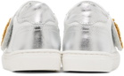 Moschino Baby White & Silver Teddy Velcro Sneakers