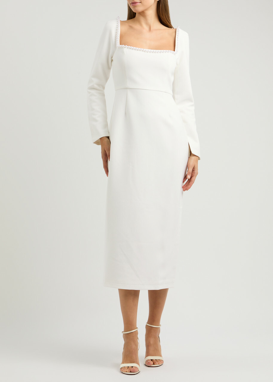 Muse Ribbed Dress (White) main image 0