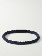 Le Gramme - Orlebar Brown 5g Braided Cord and DLC-Coated Titanium Bracelet - Blue