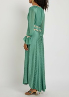 Rixo Arlena Floral-jacquard Georgette and Satin Midi Dress Green