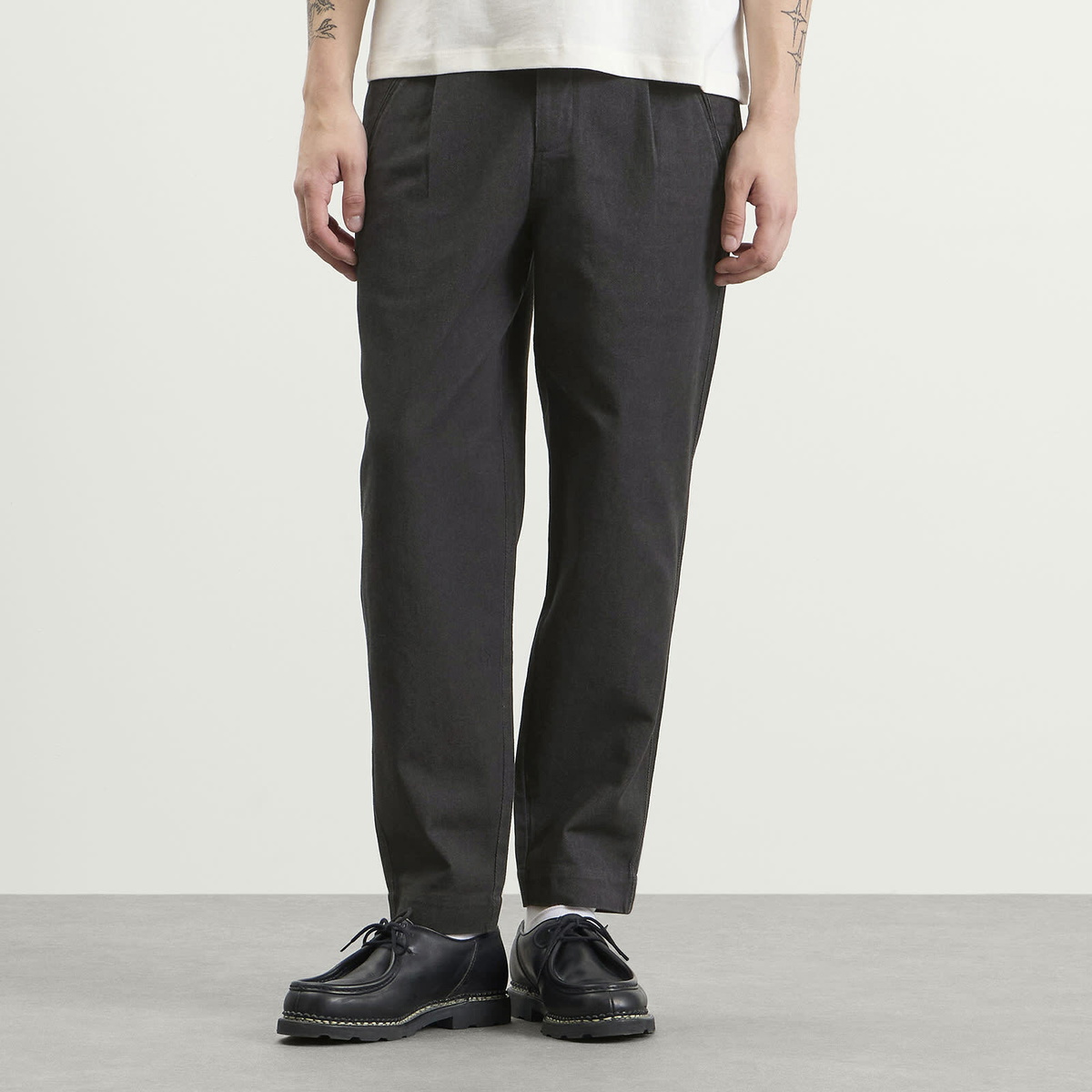 Folk Men's Assembly Pant in Black Twill