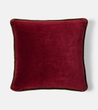 Les-Ottomans Embroidered cotton velvet cushion