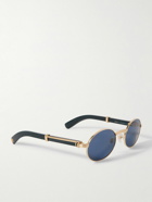 Cartier Eyewear - Première Round-Frame Gold-Tone and Wood Sunglasses