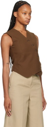 The Frankie Shop Brown Maesa Cross Vest