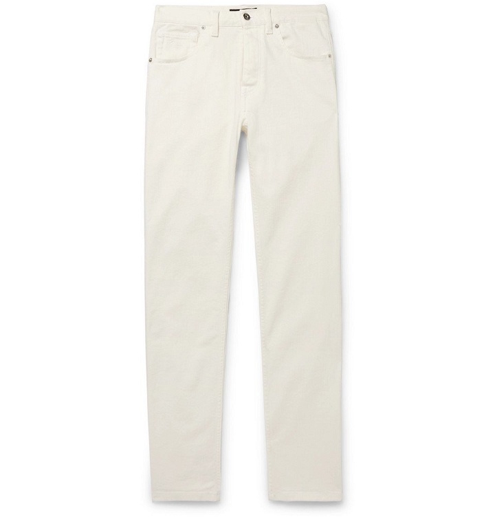 Photo: Brioni - Slim-Fit Stretch-Denim Jeans - Men - Off-white