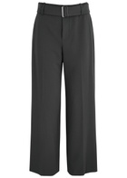 Vince Belted Wide-leg Trousers Grey