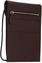 Burberry Burgundy Leather Graphic Pocket Pouch