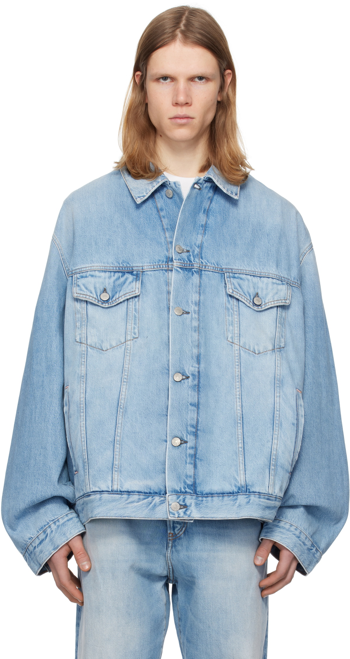 Acne Studios Blue Relaxed Fit Denim Jacket Acne Studios