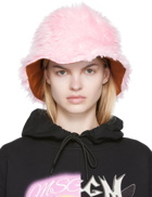 MSGM Pink Faux-Fur Bucket Hat