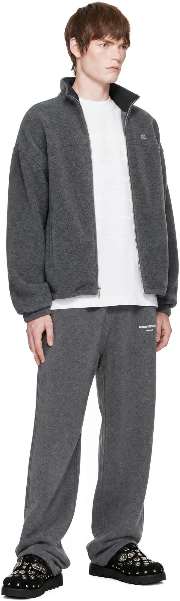 Alexander Wang Gray Reversible Funnel Track Jacket