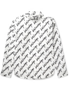 Balenciaga - Logo-Print Cotton-Poplin Shirt - White
