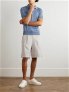 Giorgio Armani - Straight-Leg Pleated Stretch-Cotton Twill Shorts - Neutrals